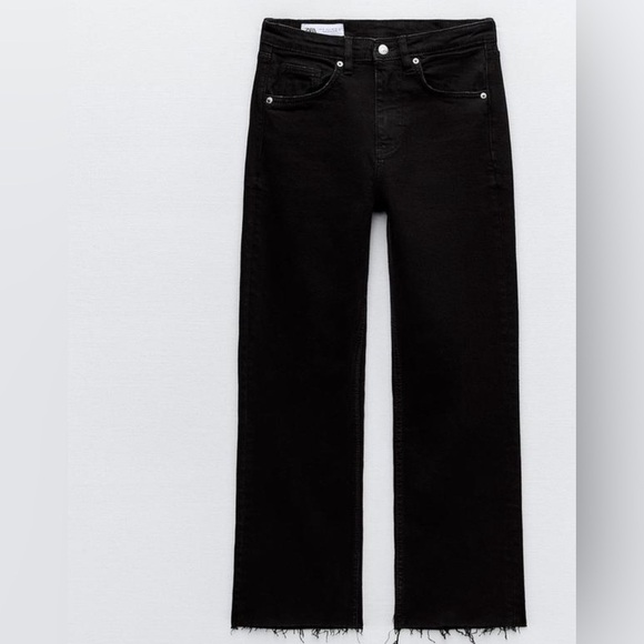 🆕 Zara FLARED CROPPED HIGH WAIST TRF JEANS NWT SZ 0 💕🔥🔥 - Picture 1 of 3